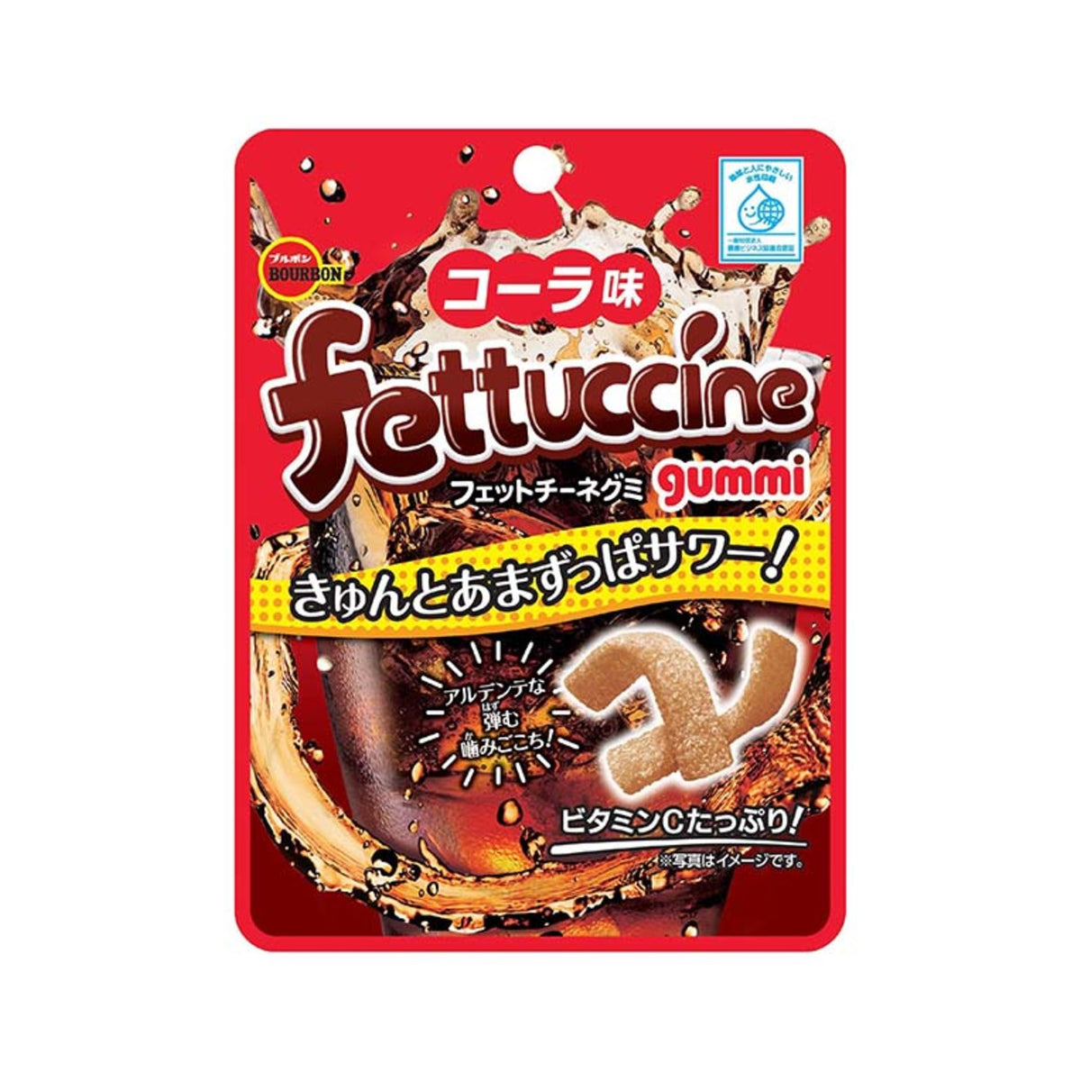 Bourbon Fettuccine Gummi Cola Pasta Shape Candy 50g - img-1