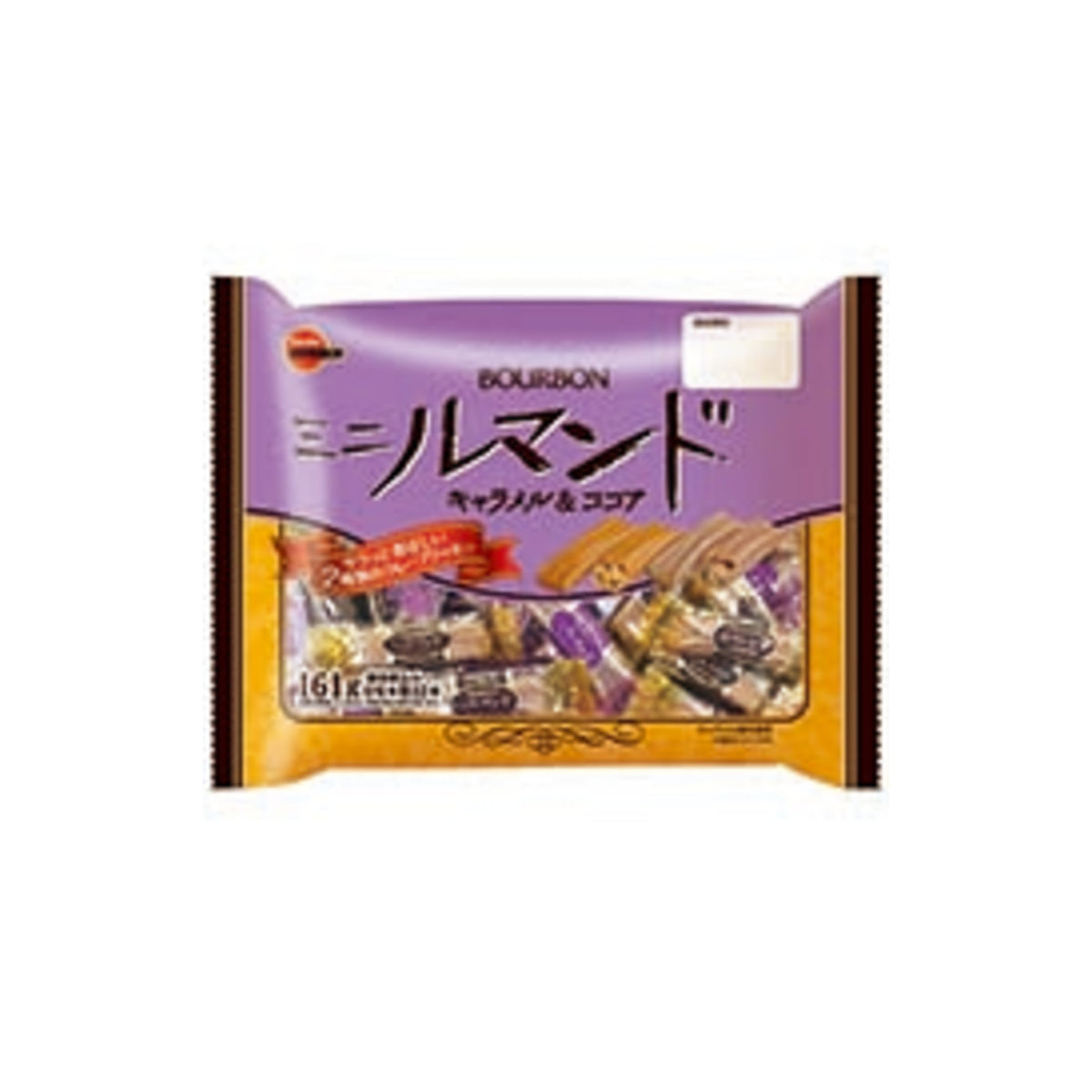 Bourbon Mini Lumonde Caramel and Cocoa Crepe Cookies Assorted 161g - img-1