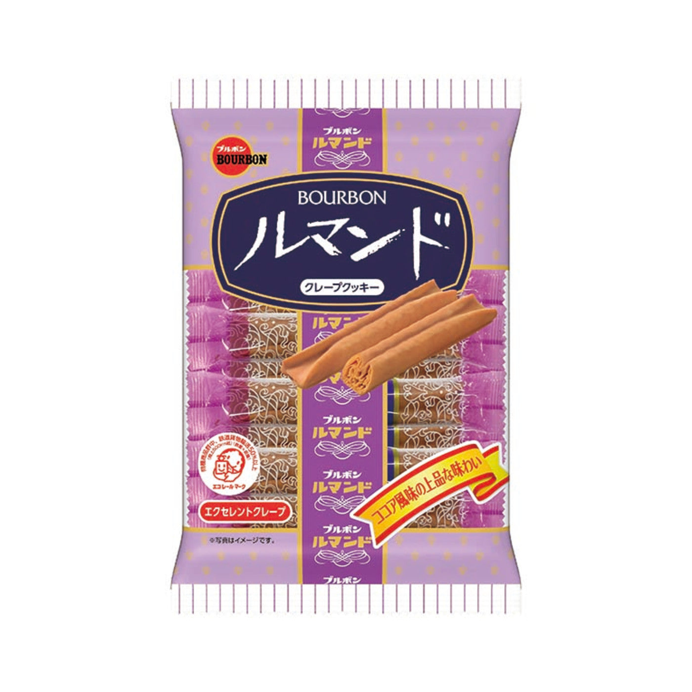 Bourbon Lumonde Cocoa Cream Crepe Cookies 12 Pieces - img-1