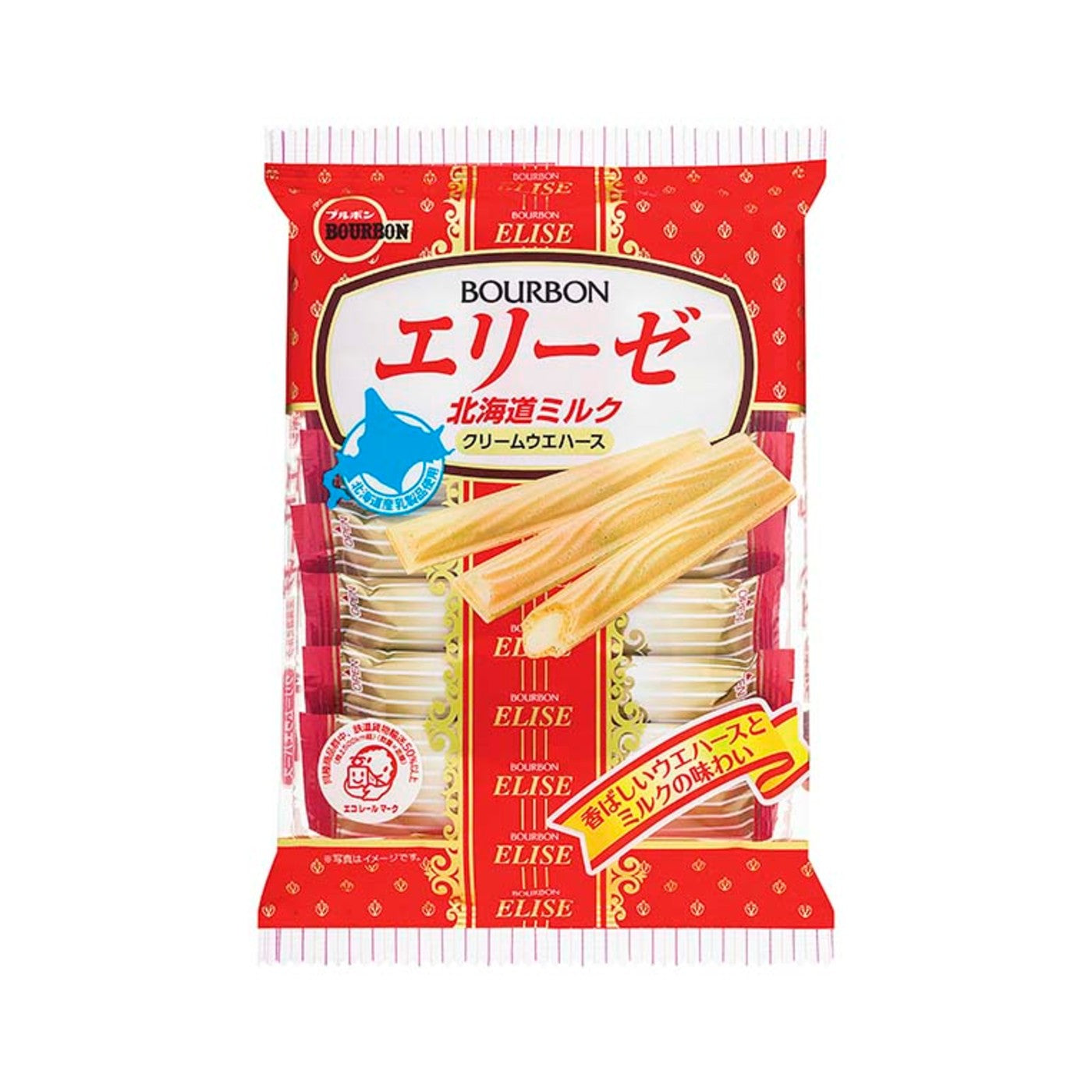 Bourbon Elise Hokkaido Milk Wafer Roll 16 Pieces - img-2