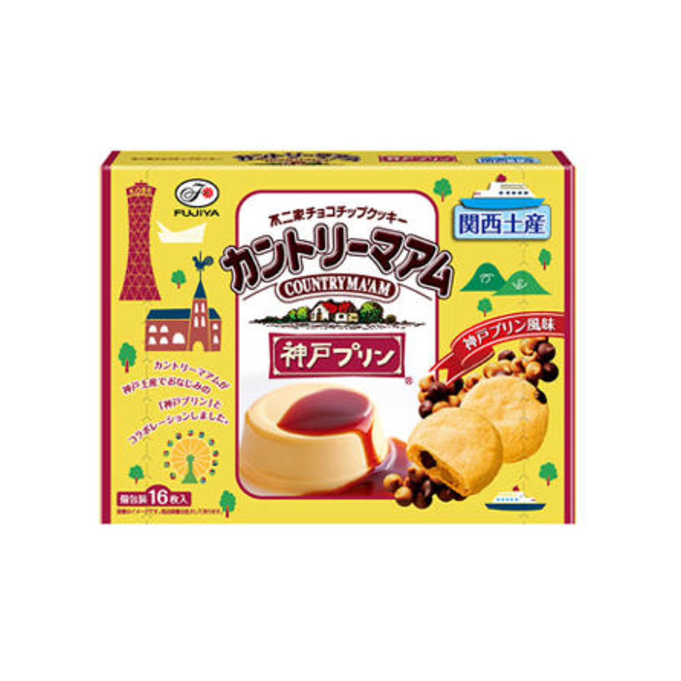 Country Ma'am Kobe Pudding Flavor 16pcs (Kansai Souvenir) - img-1