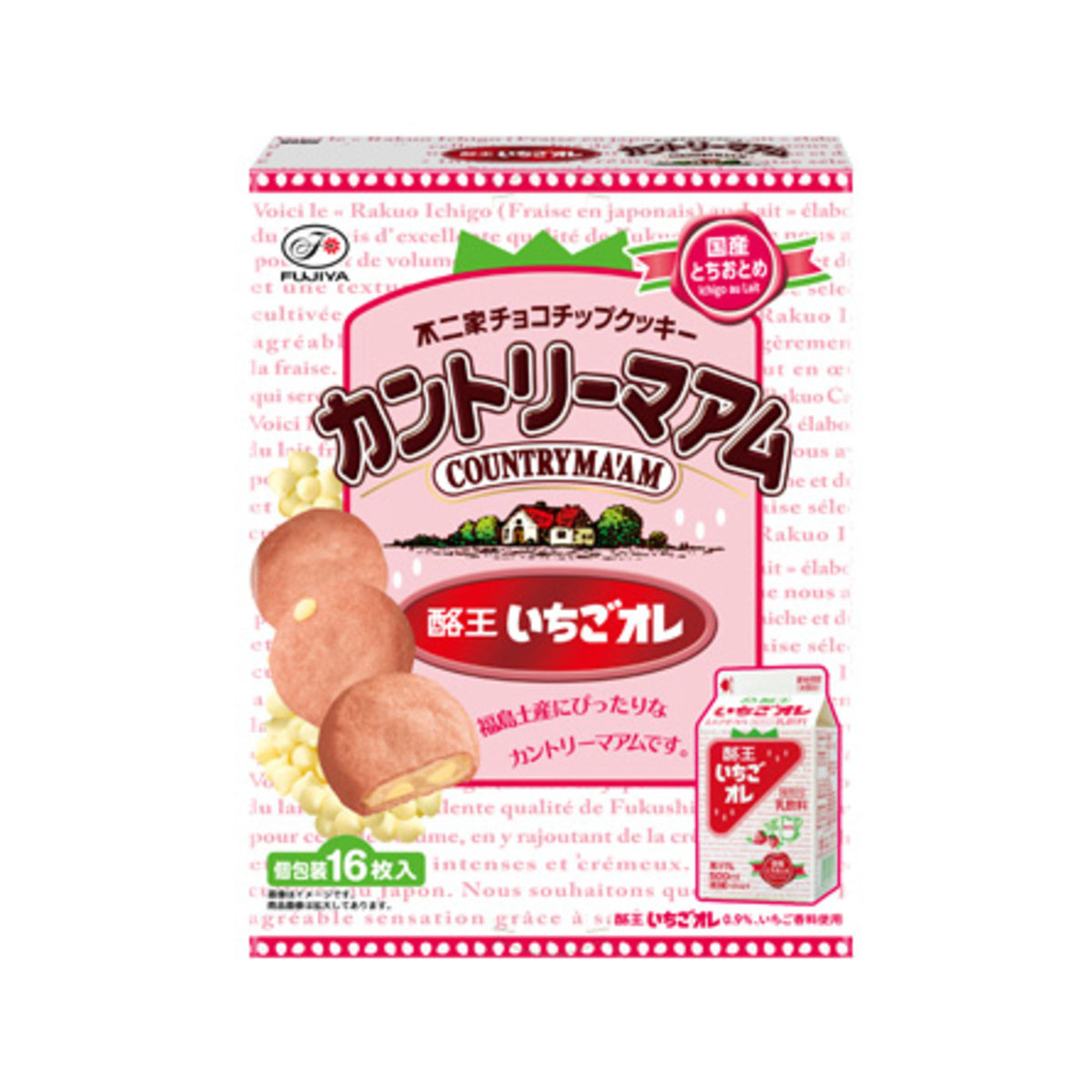Country Ma'am Rakuo Strawberry au Lait 16pcs (Fukushima Souvenir) - img-1