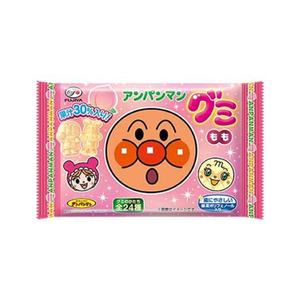 Fujiya Anpanman Gummy Peach 6 Pieces 19g - img-1