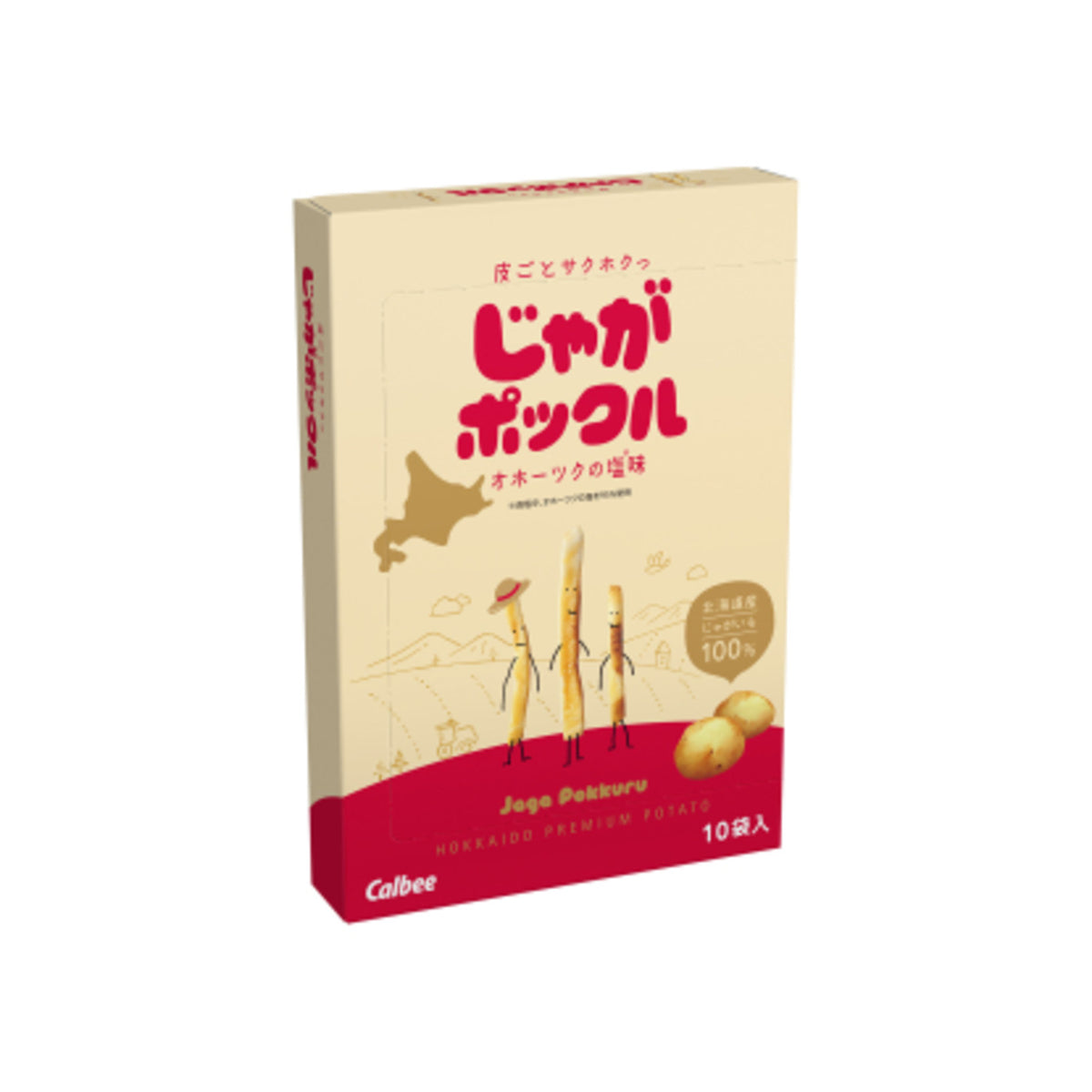 Calbee Jaga Pokkuru Okhotsk Salt Potato Sticks 10 Bags (Hokkaido Souvenir) - img-1