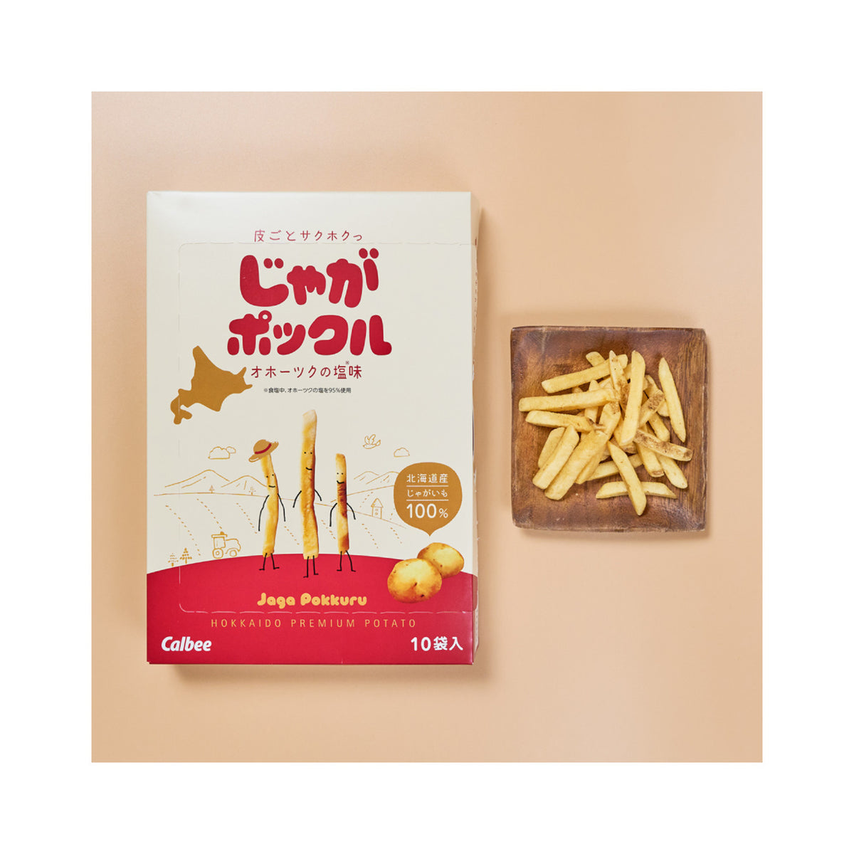 Calbee Jaga Pokkuru Okhotsk Salt Potato Sticks 10 Bags (Hokkaido Souvenir) - img-2