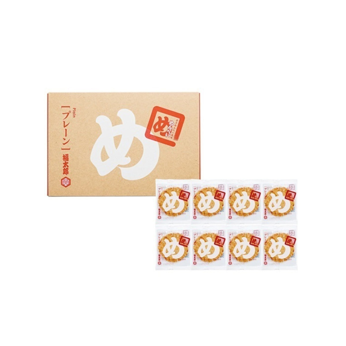 Fukutaro Menbei Mentaiko Senbei Crackers Plain 16 Pieces (Fukuoka Souvenir) - img-1