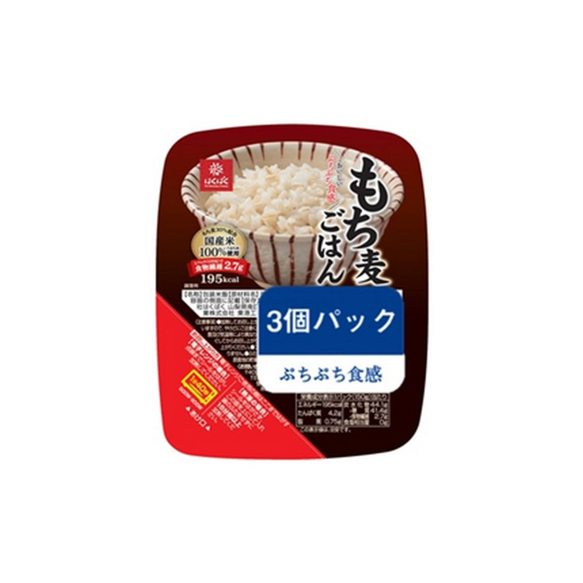 Hakubaku Mochi Mugi Barley Rice Sterilized Pack 150g x 3 - img-1