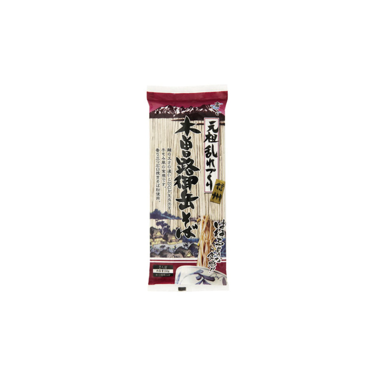 Hakubaku Kisoji Ontake Soba Buckwheat Noodles 200g Standard - img-1
