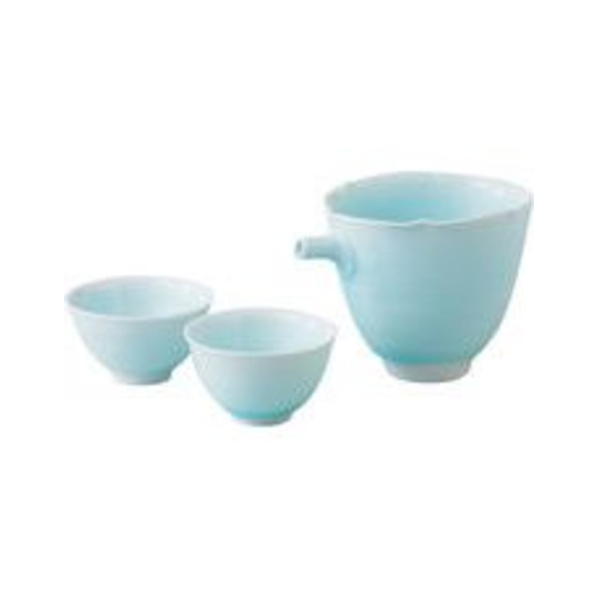 Saikai Toki Hasami Ware Celadon Sake Set Tokkuri and Guinomi - img-1