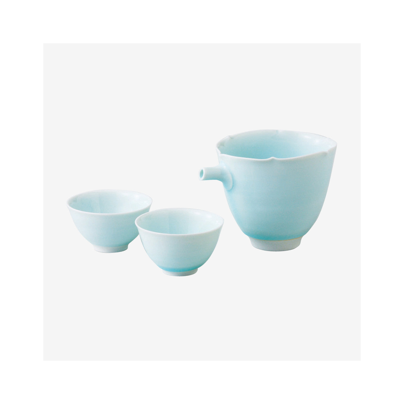 Saikai Toki Hasami Ware Celadon Sake Set Tokkuri and Guinomi