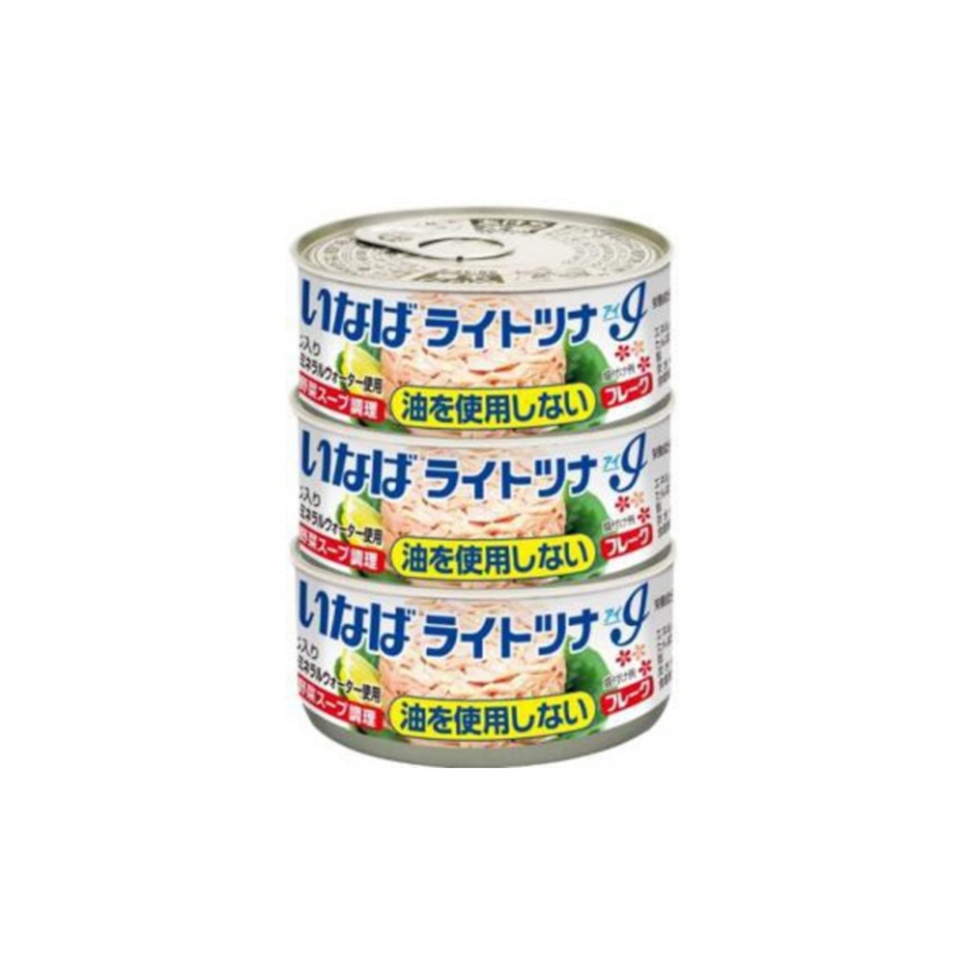 Inaba Light Tuna Eye Oil-Free Flake 3 Cans - img-1