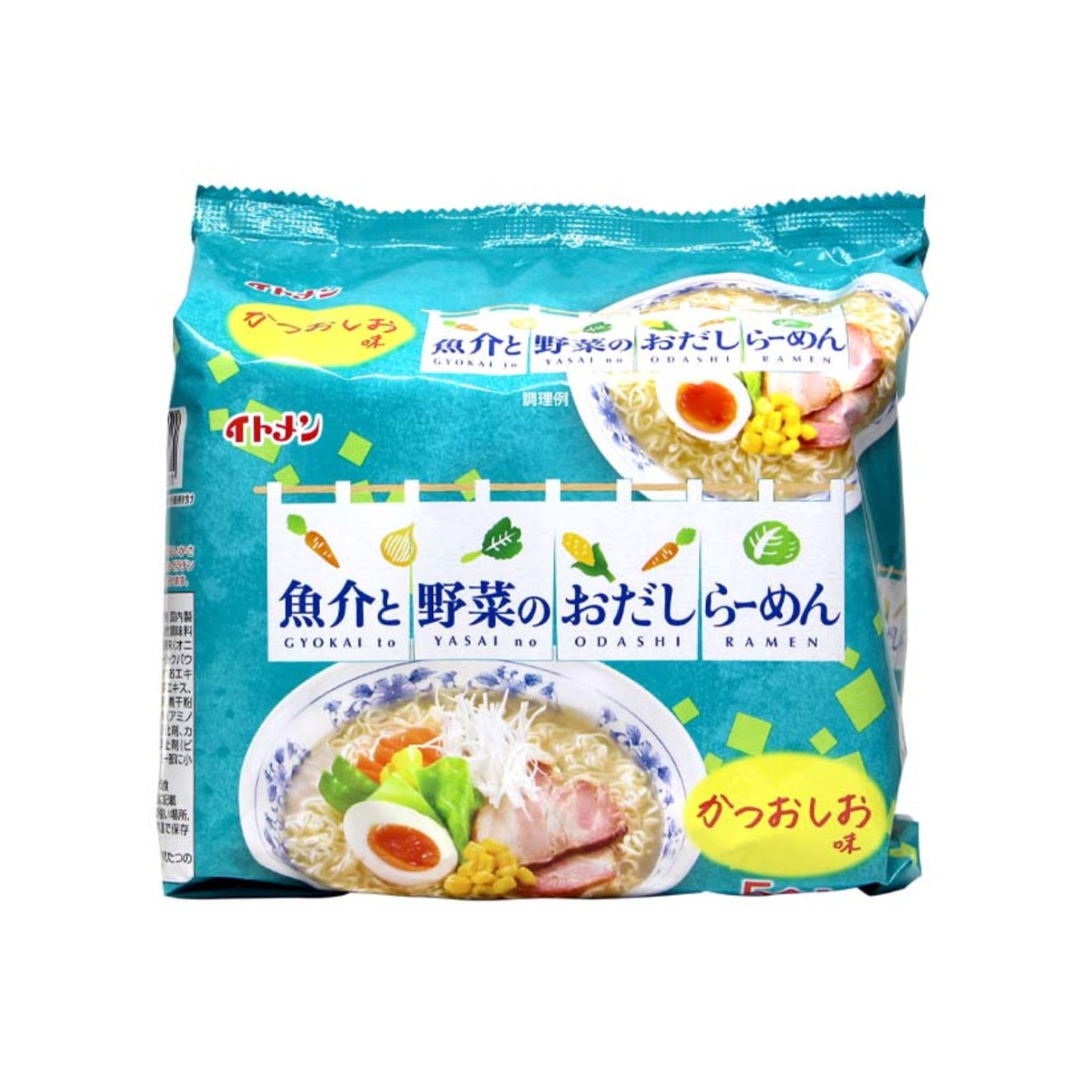 Itomen Seafood & Vegetable Dashi Ramen Bonito Salt 5-Pack - img-2