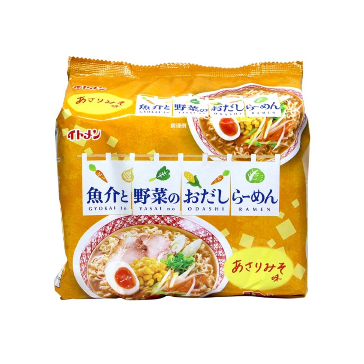 Itomen Seafood & Vegetable Dashi Ramen Clam Miso 5-Pack - img-2