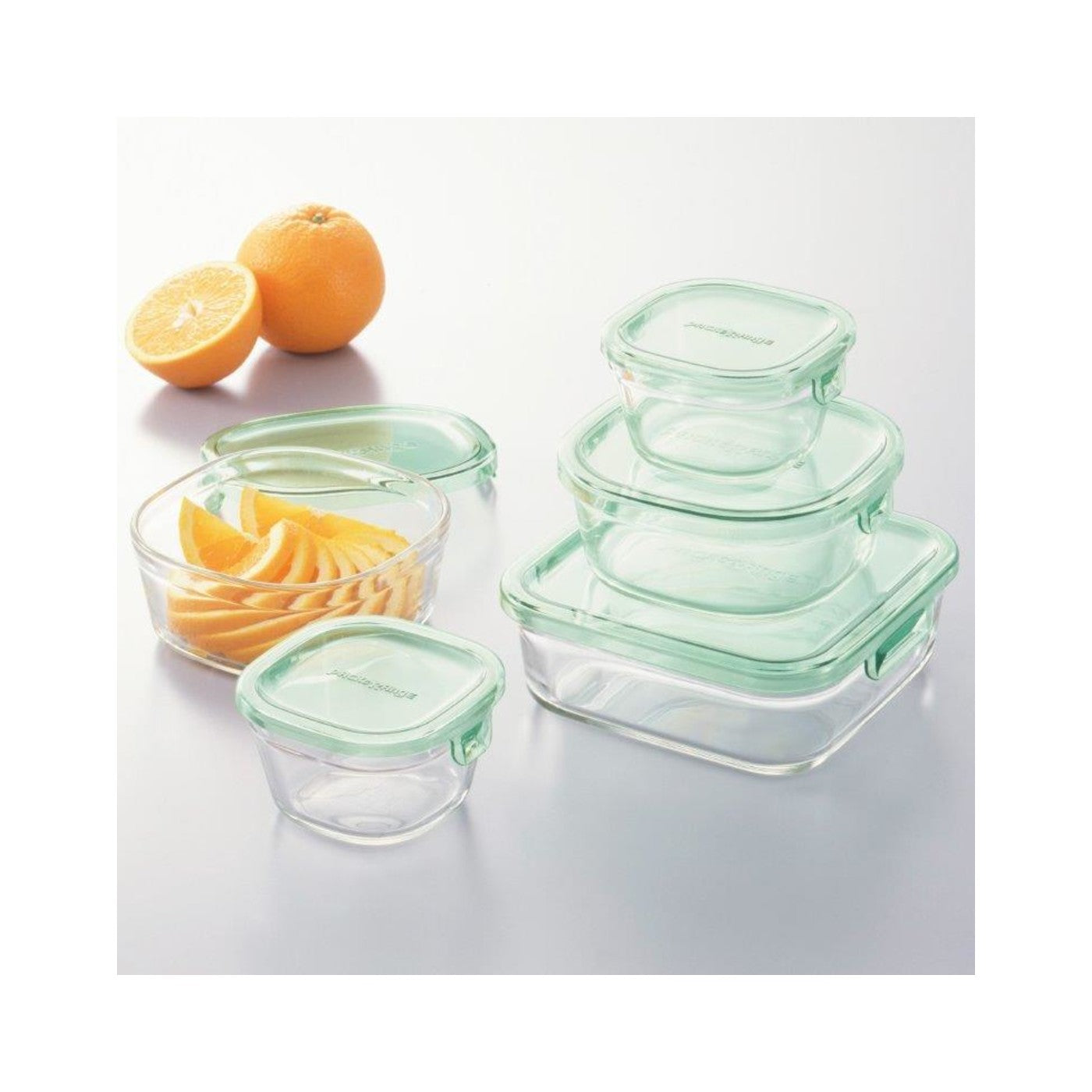 Iwaki Pack and Range Glass Container 5-Piece Set Green PSC-PRN-5G - img-1