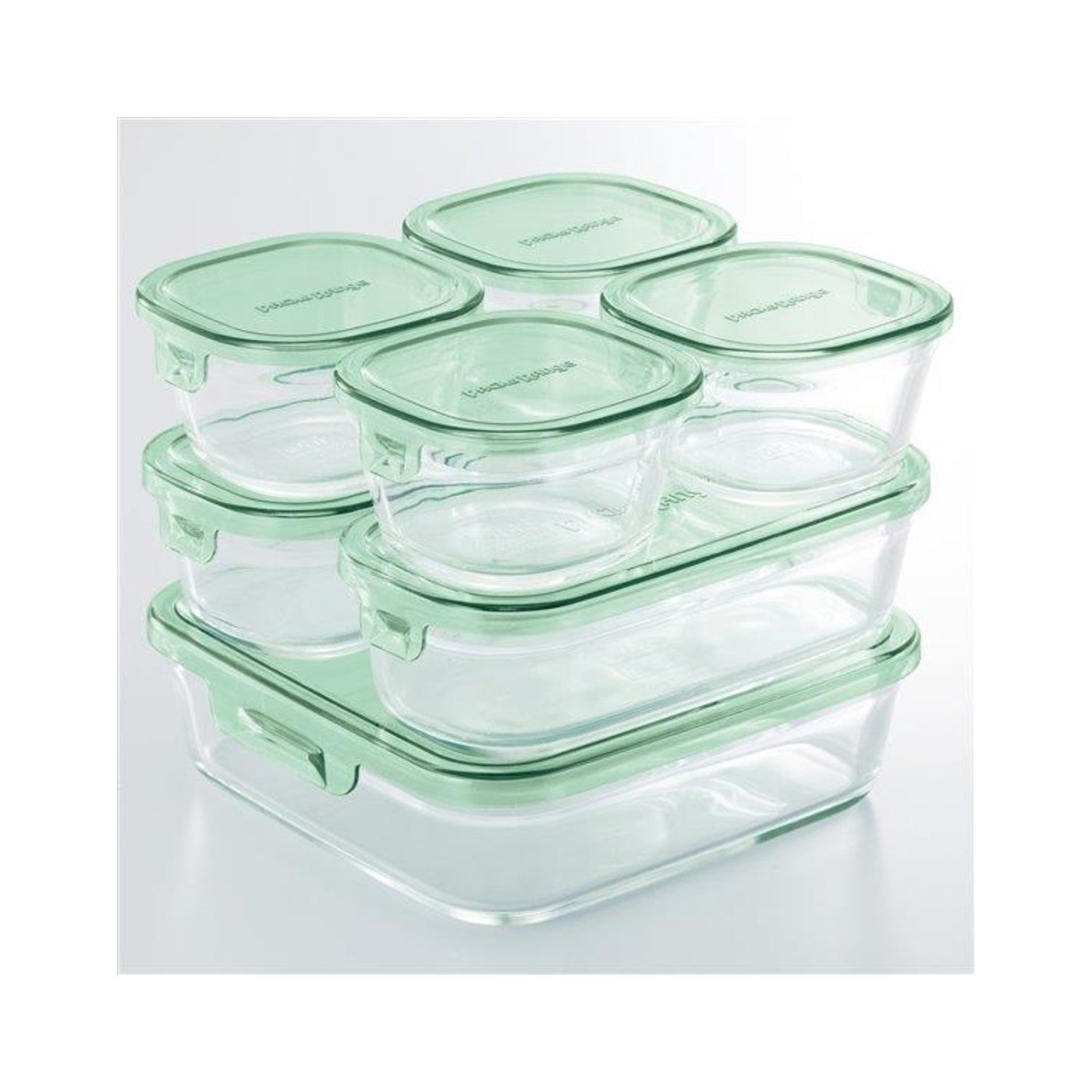 Iwaki Pack and Range Glass Container 7-Piece Set Green PSC-PRN-G7 - img-1