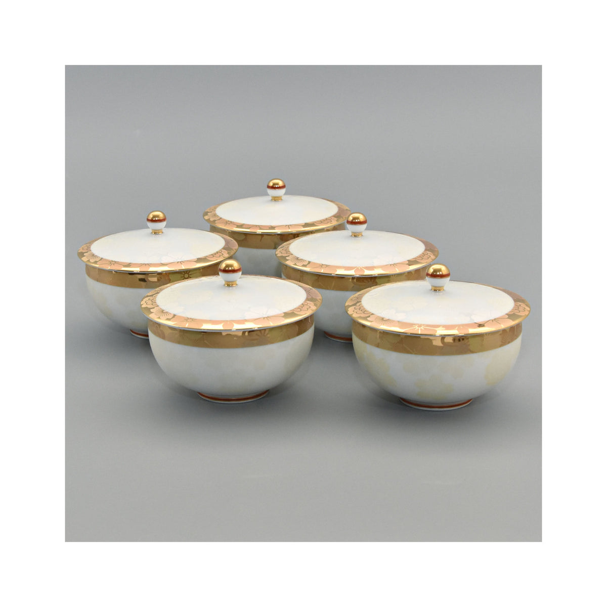 Koransha Kousaika Lidded Teacup Set