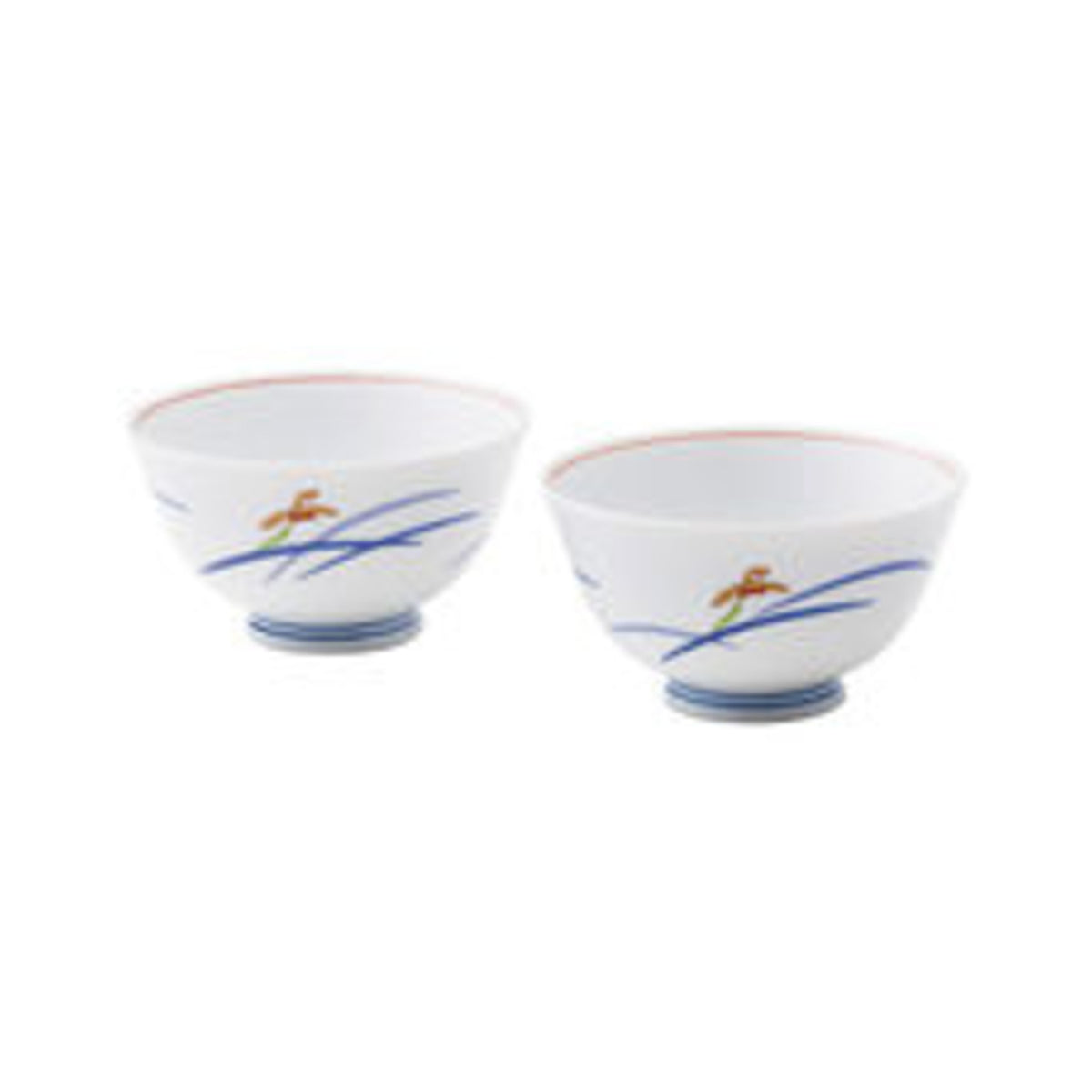 Koransha Orchid Bloom Pair Rice Bowl Set Arita Porcelain - img-1