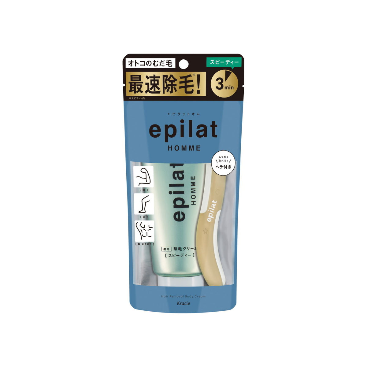 Kracie Epilat Homme Medicated Hair Removal Cream for Men 150g
