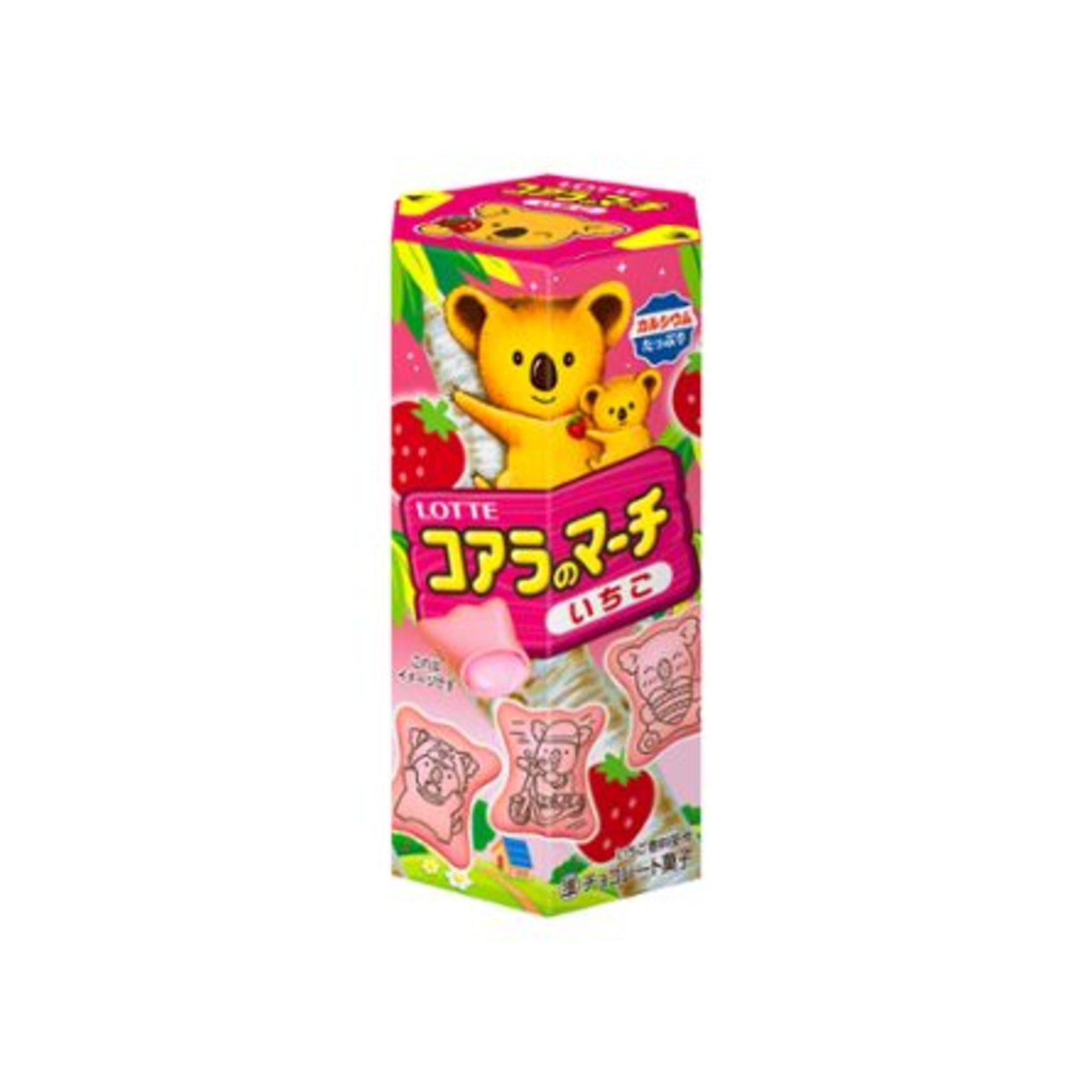 Lotte Koala's March Strawberry Chocolate Biscuit 48g Box - img-1