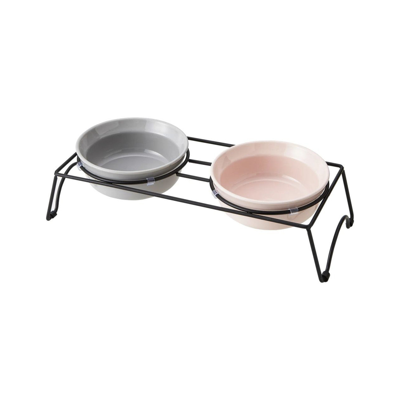 Maruri Tamaki Round Dog Bowl Double Set Large Gray Pink