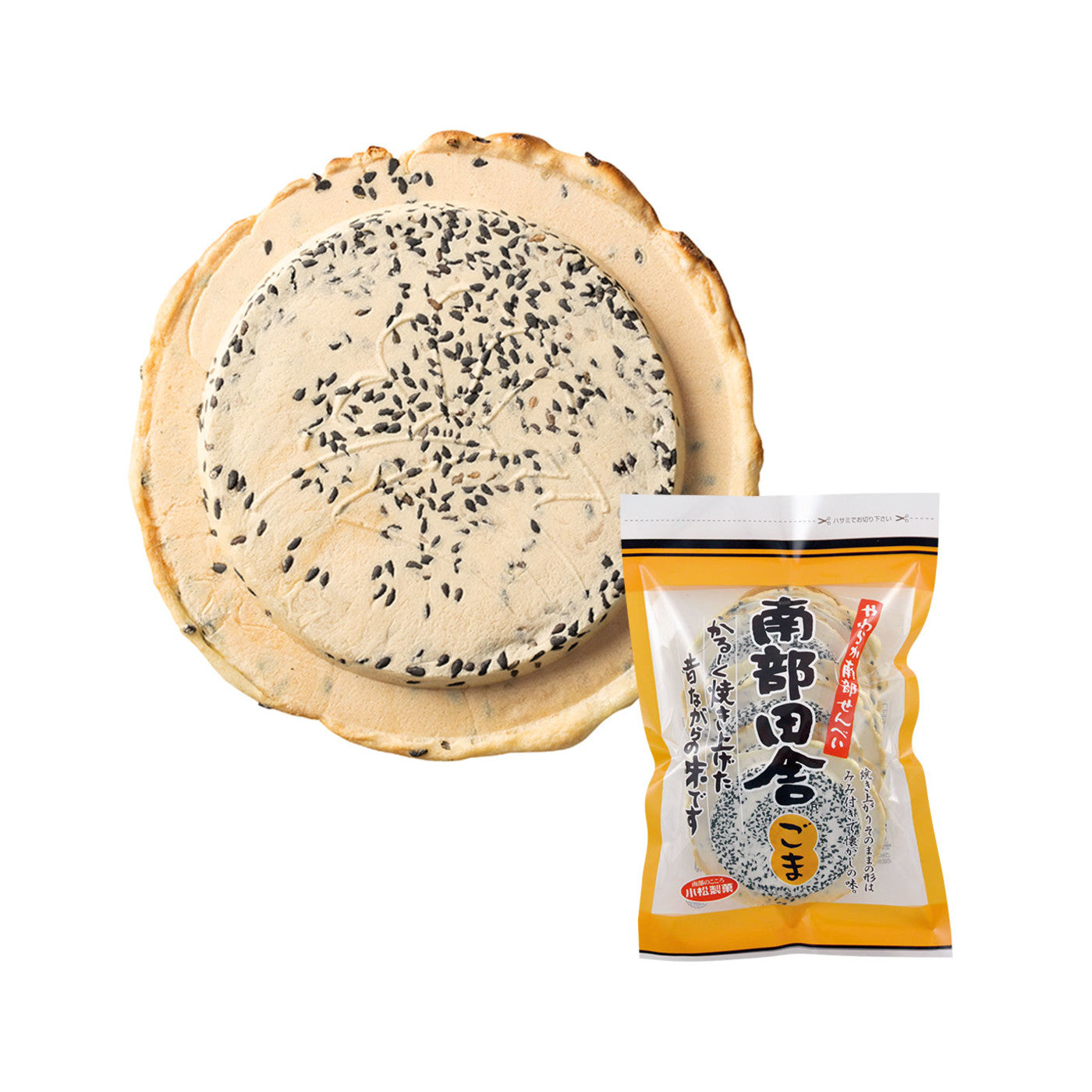 Iwateya Nanbu Senbei Inaka Goma Sesame Crackers 10 Pieces (Iwate Souvenir) - img-1
