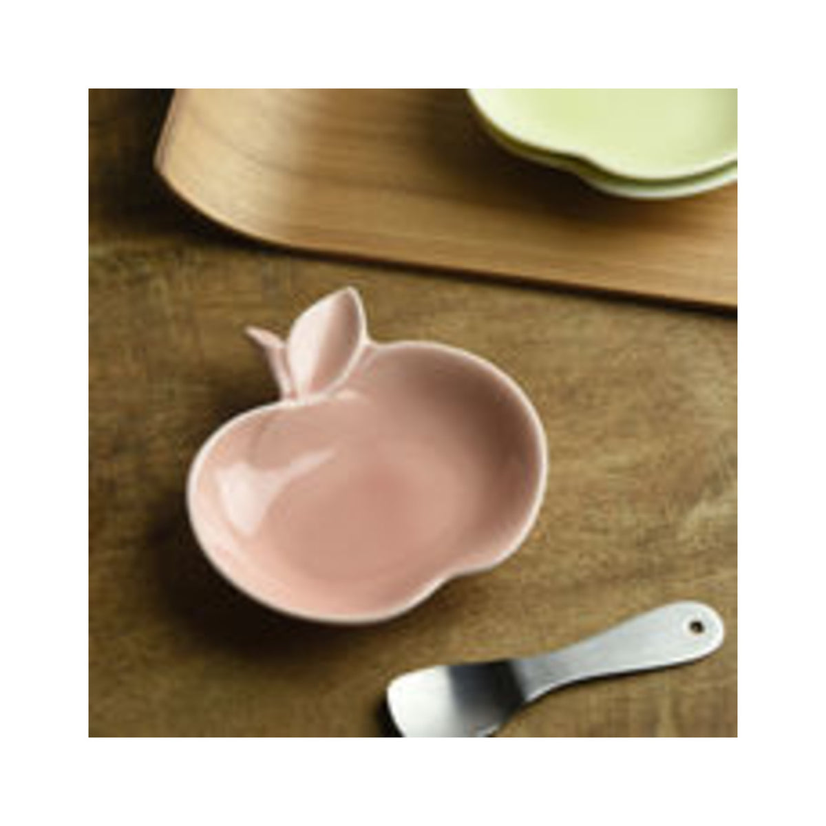 Miyama Apple Mini Plate Pink Mino Ware - img-1