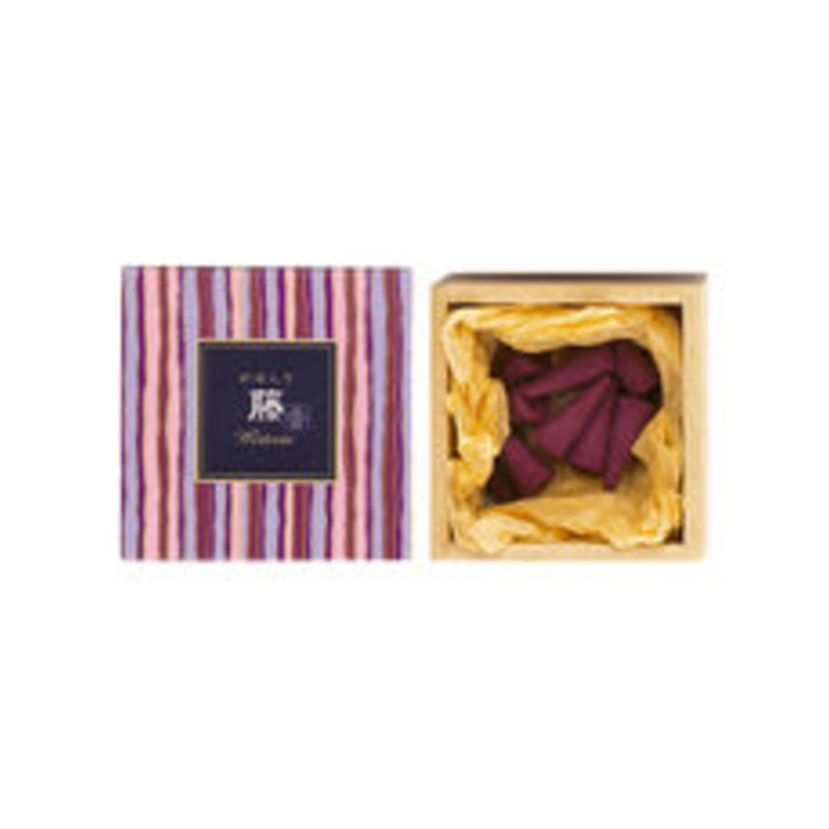 Nippon Kodo Kayuragi Wisteria Incense Cones 12pcs with Holder - img-1