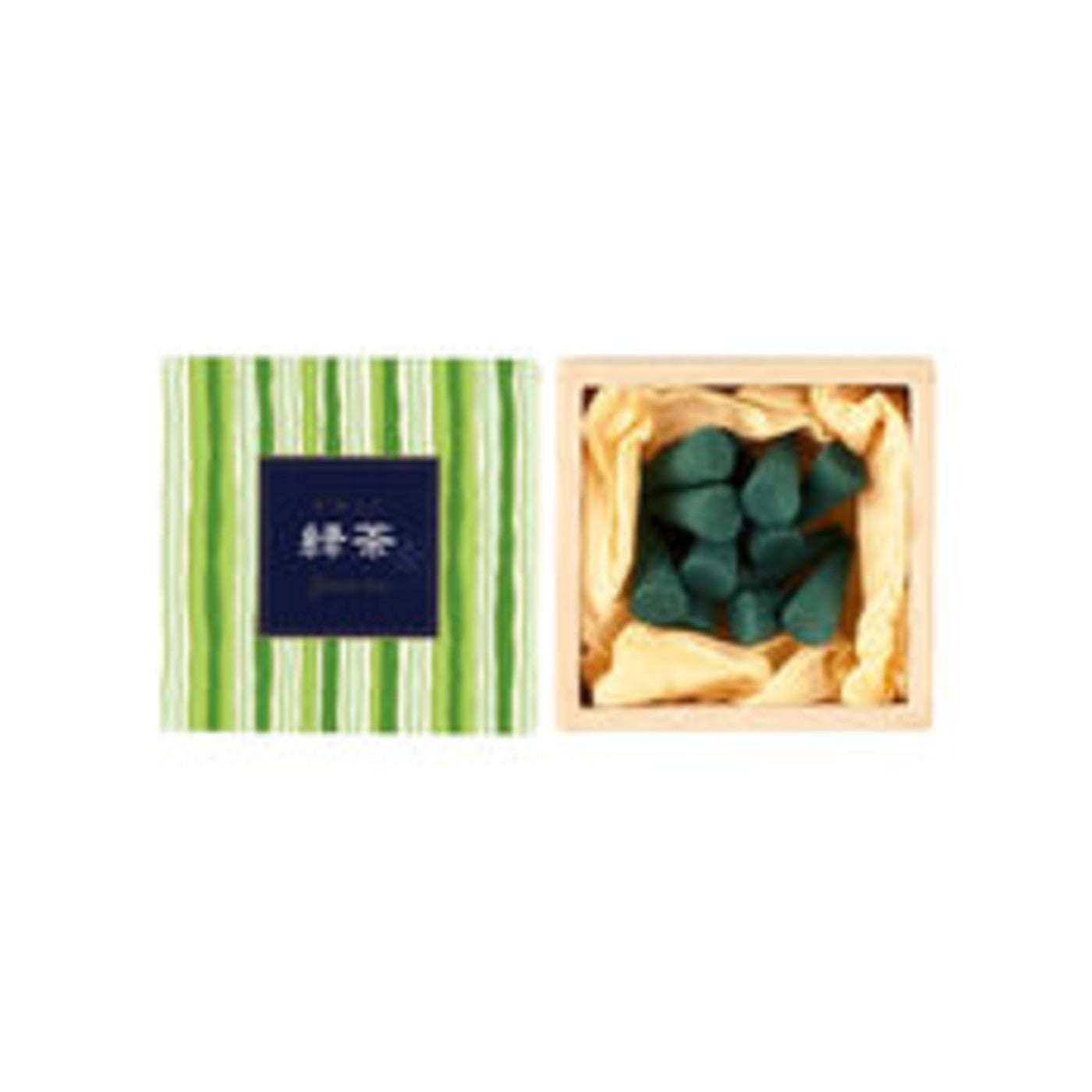 Nippon Kodo Kayuragi Green Tea Incense Cones 12pcs with Holder - img-1