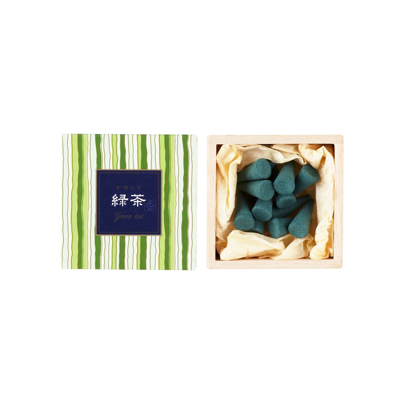 Nippon Kodo Kayuragi Green Tea Incense Cones 12pcs with Holder