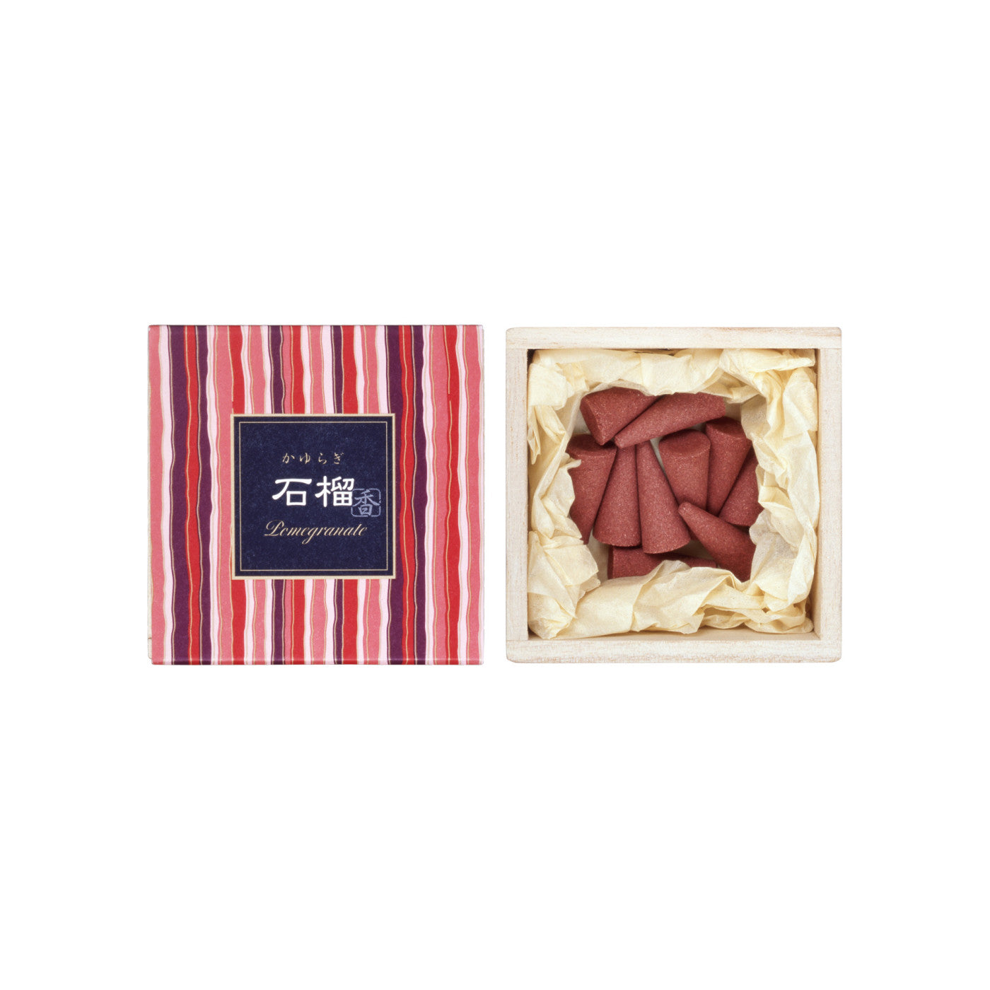 Nippon Kodo Kayuragi Pomegranate Incense Cones 12pcs with Holder