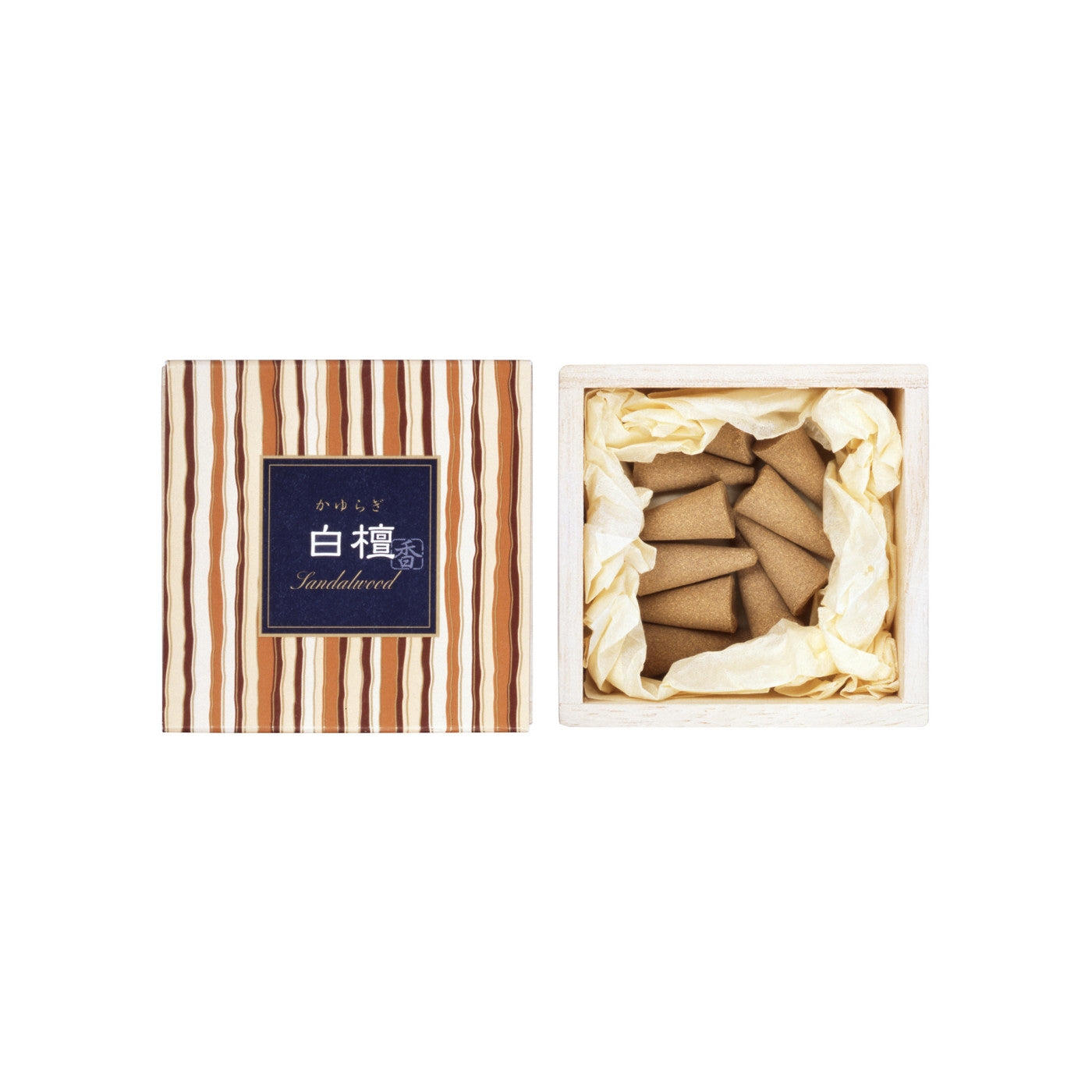 Nippon Kodo Kayuragi Sandalwood Incense Cones 12pcs with Holder