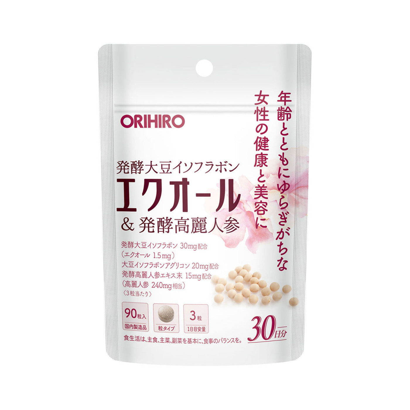 Orihiro Equol and Fermented Korean Ginseng 30 Tablets 10 Days